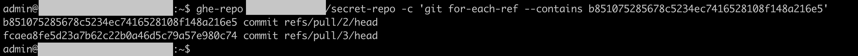 PRs referencing commit with secrets